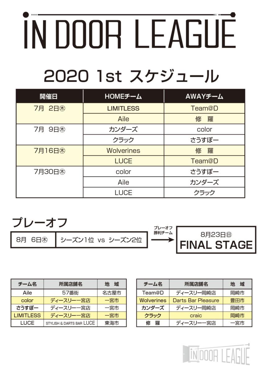 indoor league 2020 1st 再開 スケジュール